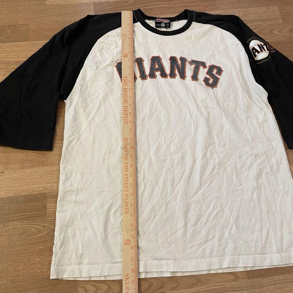 Y2K Stitches San Francisco Giants MLB TEE Raglan T Shirt Size XL 3/4 Sleeve - Picture 9 of 9